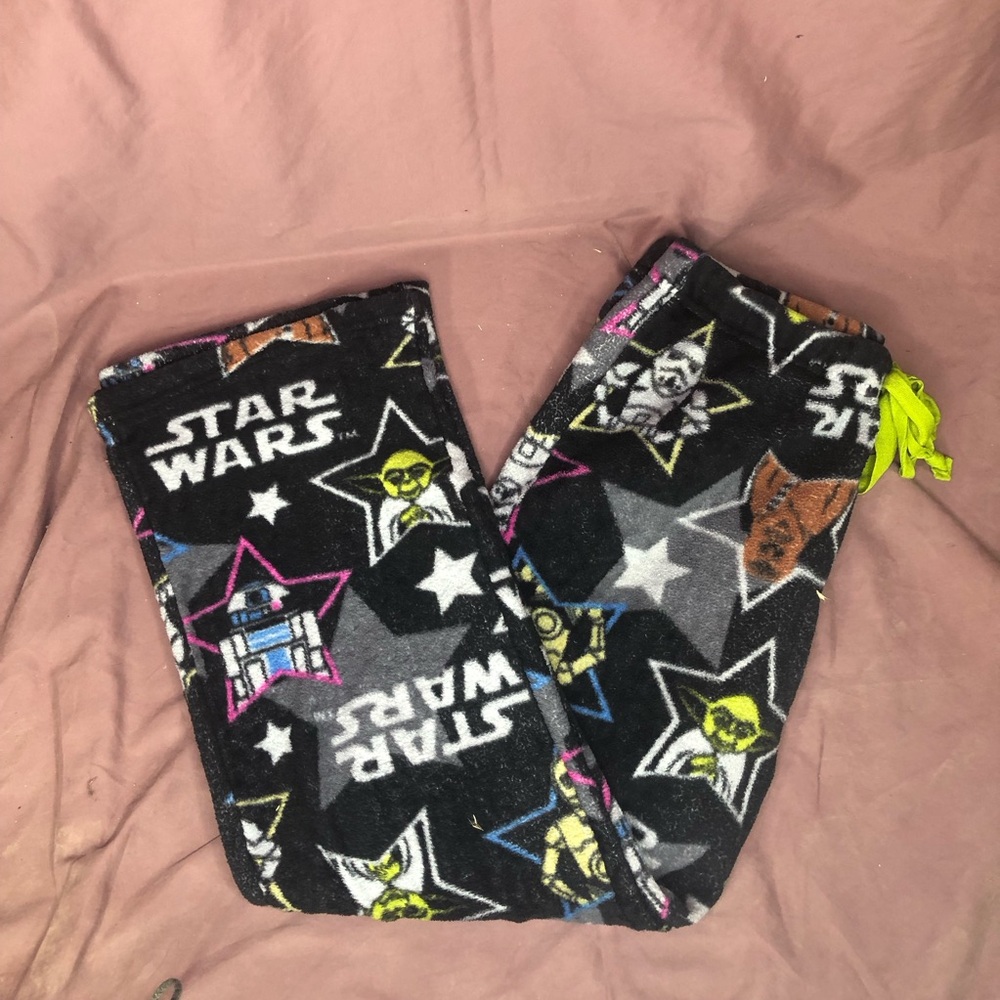 Official Star Wars Black Fleece Pajama Pants Junior Size 4/6 Small Medium